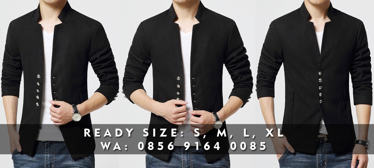 Blazer Pria  Slim Fit Style Black Coat korean  style 